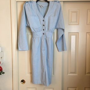 Vintage Menu Light Blue Dress Size 7/8